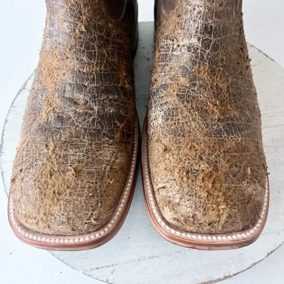 NEW Capitan CHEYENNE Mens Cowboy Boots 11D Western Square Toe Brown Leather Sole